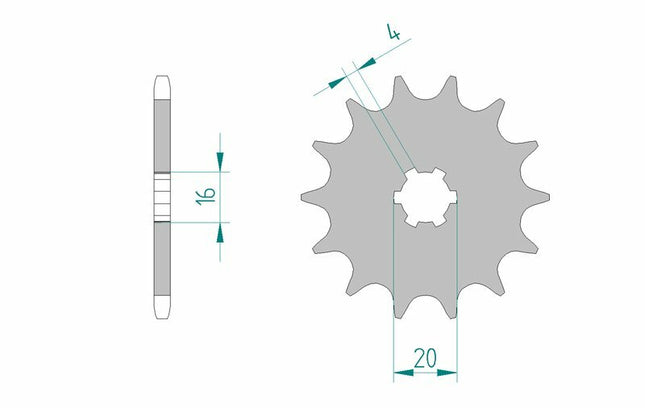Pignon de sortie de boite AFAM - 520 Type 30200 pour Yamaha et Kawasaki