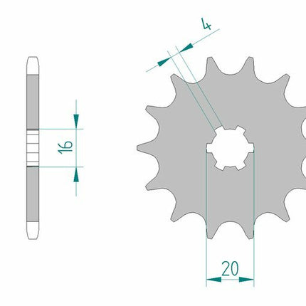 Pignon de sortie de boite AFAM Acier Standard 30200 - 520 - Yamaha & Kawasaki