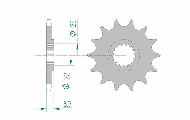 Pignon de sortie de boite AFAM - KTM 125-495 1980-1999