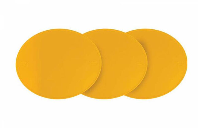Plaque numéro frontale PRESTON PETTY ovale jaune - pack de 3 - MotoTT Vintage