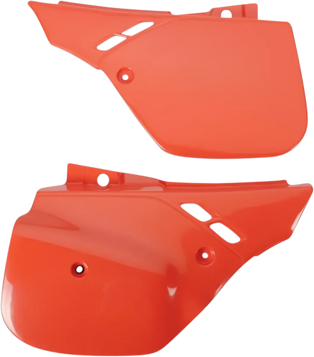 Caches latéraux rouge-orangé Ufo Honda CR 125/250/500 1988-1990 - MotoTT Vintage