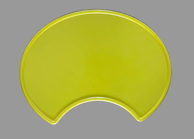 Plaque numéro frontale ovale jaune avec découpe pour phare avant