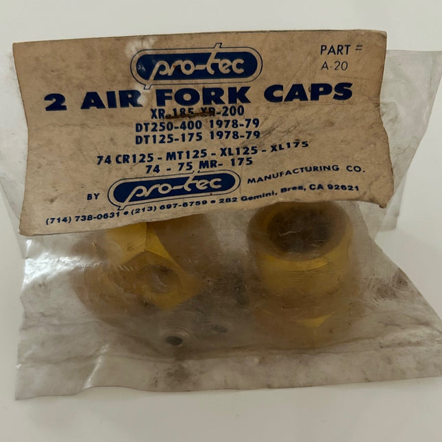 Bouchons de fourche Pro-Tec ( NOS ) pour Honda XR185-XR200 + XL125-175 + YAMAHA DT250-400(1978-79) + DT125-175 1978-79