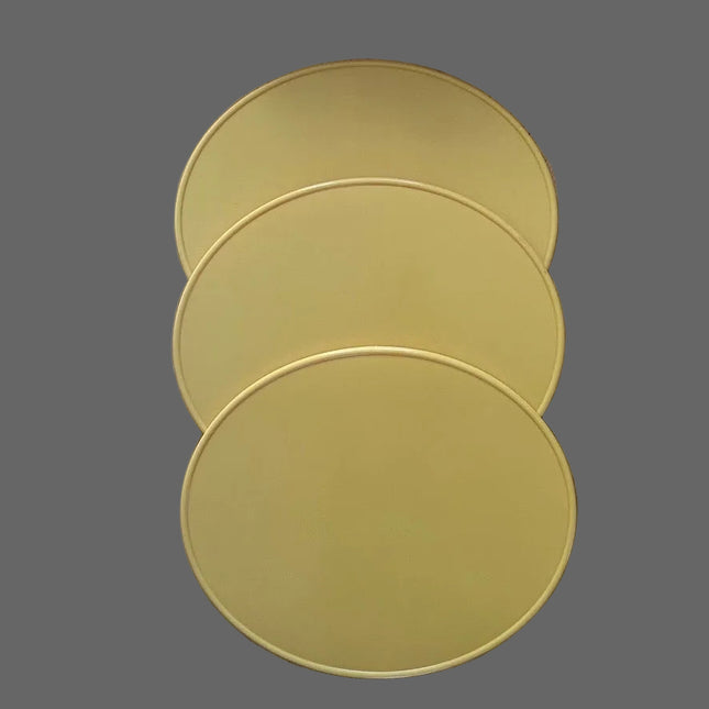 Plaque numéro frontale DC Plastic ovale jaune - pack de 3