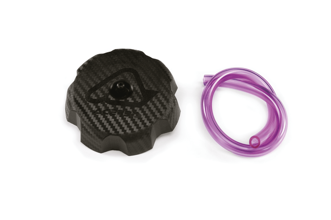 Bouchon de réservoir en plastique Acerbis- gros modele - texture fibre de carbone - MotoTT Vintage