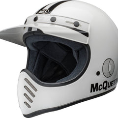Casque BELL Moto - 3 - Steve McQueen Gloss White/Black - MotoTT Vintage