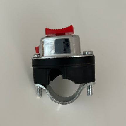 Contacteur d'éclairage chromé universel avec bouton coupure moteur rouge vintage - MotoTT Vintage