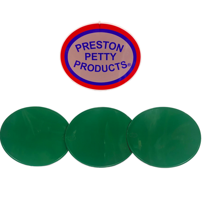 Plaque numéro frontale PRESTON PETTY ovale vert - pack de 3