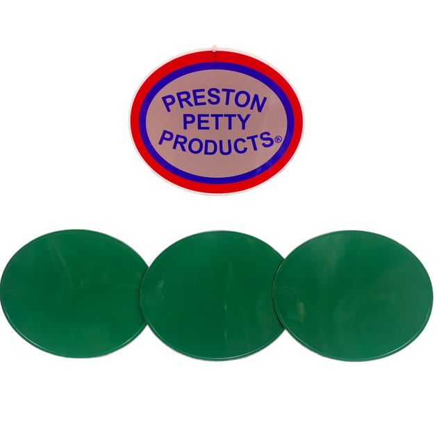Plaque numéro frontale PRESTON PETTY ovale vert - pack de 3