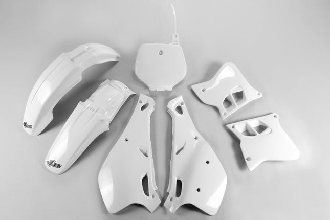 Kit plastiques blanc Ufo Yamaha YZ 125 / 250 1993 - 1995 + WR 250 Z 1994/1995 - MotoTT Vintage