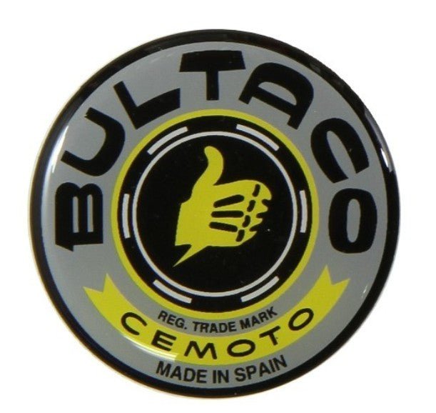 Logo adhésif recouvert de résine pour réservoir Bultaco - MotoTT Vintage