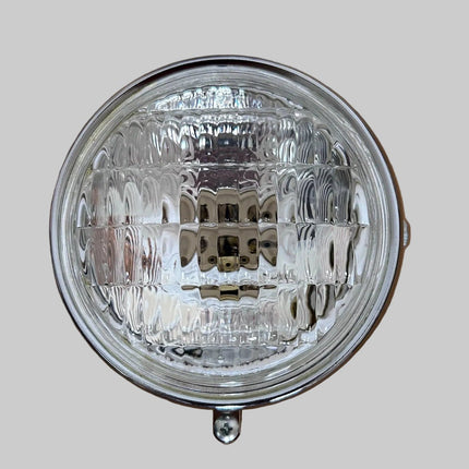 Phare rond universel 125 mm - contour chromé / bol plastique - MotoTT Vintage