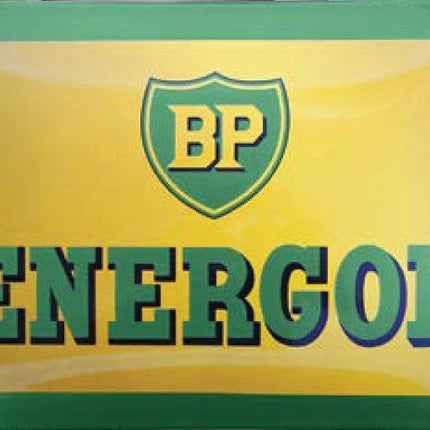 Plaque Emaillée bombée - BP ENERGOL 27x20 cm - MotoTT Vintage