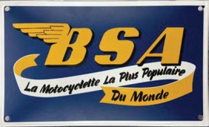 Plaque Emaillée bombée - BSA 25 x 15 cm - MotoTT Vintage