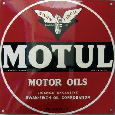 Plaque Emaillée bombée - MOTUL 30 x 30 cm - MotoTT Vintage
