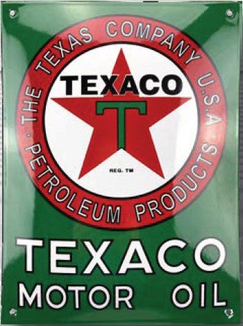 Plaque Emaillée bombée - TEXACO 20 x 30 cm - MotoTT Vintage
