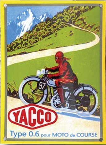 Plaque Emaillée bombée - YACCO 20 x 27 cm - MotoTT Vintage