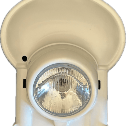 Plaque phare universelle Goneli 130 mm Blanche - MotoTT Vintage