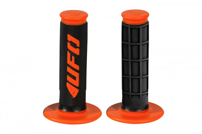 Poignées Enduro - Cross UFO modèle Challenger - noir/orange - MotoTT Vintage