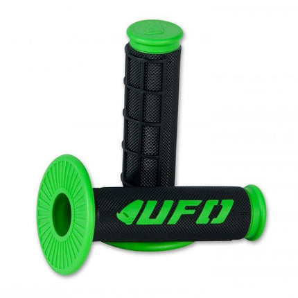 Poignées Enduro - Cross UFO modèle Challenger - noir/vert - MotoTT Vintage