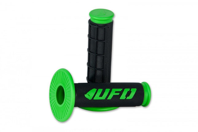Poignées Enduro - Cross UFO modèle Challenger - noir/vert - MotoTT Vintage