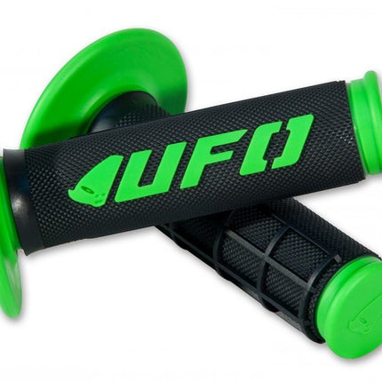 Poignées Enduro - Cross UFO modèle Challenger - noir/vert - MotoTT Vintage