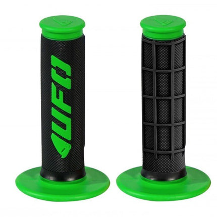 Poignées Enduro - Cross UFO modèle Challenger - noir/vert - MotoTT Vintage