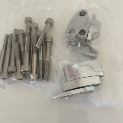 Réhausses guidon - Kit d'entretoises en aluminium pour rehausser le guidon ø 22 mm - MotoTT Vintage